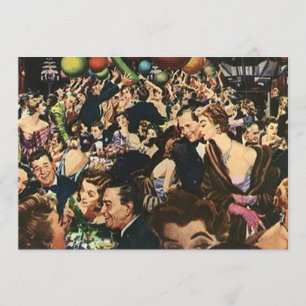 Vintage Retro Soiree Party Bash wing-ding Blank Invitation