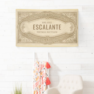 Vintage Retro Sophisticated French Creamy Border Banner