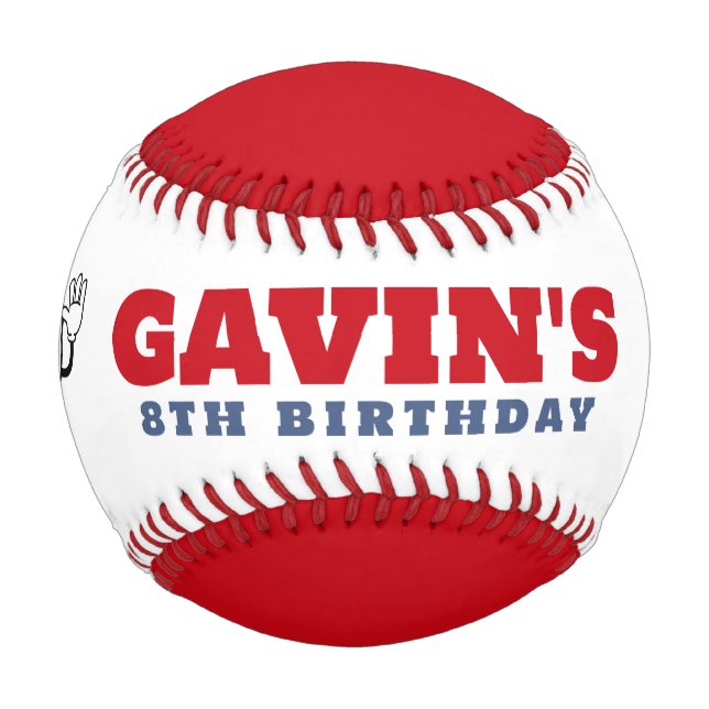 Vintage Retro Sport Birthday Party Personalised Baseball (Front)