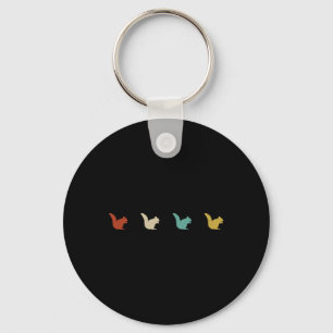 Vintage Retro Squirrel Hiking Camping Animal Gift Key Ring
