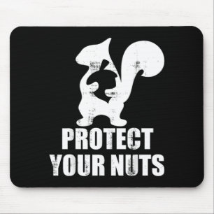 Vintage Retro Squirrel Protect Nuts Funny Mouse Mat