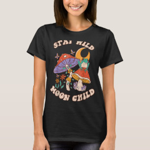 Vintage Retro Stay Wild Moon Child Frog Mushroom H T-Shirt