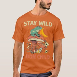 Vintage Retro Stay Wild Moon Child Frog Mushroom H T-Shirt