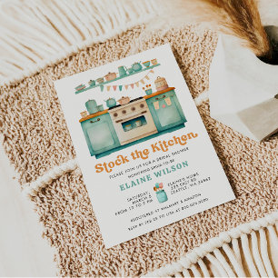 Vintage Retro Stock the Kitchen Bridal Shower  Invitation