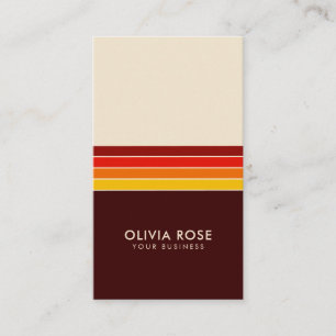 Vintage Retro Striped Business Card