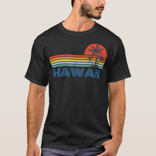 Vintage Retro Stripes, Palm trees, & Sunset T-Shirt