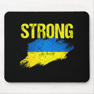 Vintage Retro Strong Ukraine Ukrainian Flag Men Wo Mouse Mat