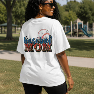 Vintage Retro Style Baseball Mum, Player's Picture T-Shirt