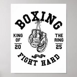 Vintage Retro Style Boxer Gloves King Of The Ring  Poster
