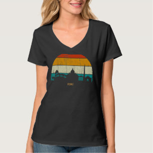 Vintage Retro Style Capital of Italy skyline citys T-Shirt