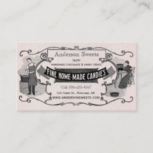 Vintage Retro Style Homemade Candy Sweets Business Card