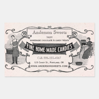Vintage Retro Style Homemade Candy Sweets Labels
