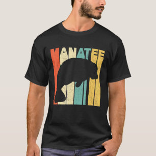 Vintage Retro Style Manatee Silhouette T-Shirt