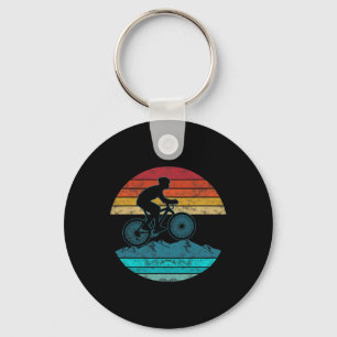 Vintage Retro Style Mountain Bikers Biking Gift Key Ring