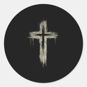 Vintage Retro Style Nge Christian Cross  Classic Round Sticker