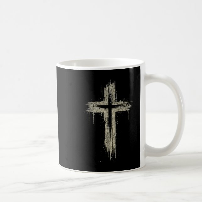 Vintage Retro Style Nge Christian Cross  Coffee Mug (Right)