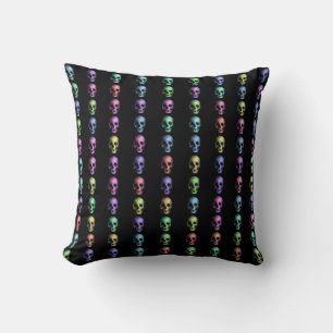 Vintage retro style Skull Happy Halloween Cushion