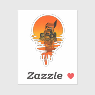 Vintage Retro Style Sprint Car Racing