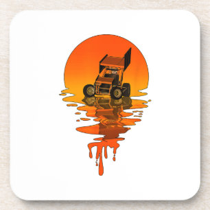 Vintage Retro Style Sprint Car Racing Coaster