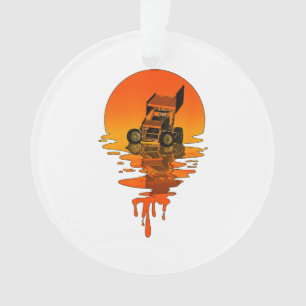 Vintage Retro Style Sprint Car Racing Ornament