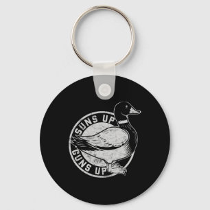Vintage Retro Style Suns Up Funny Duck Hunting Key Ring