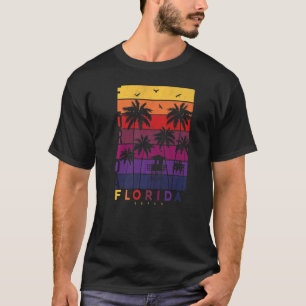 Vintage Retro Style Sunset Exotic Summer Miami Bea T-Shirt