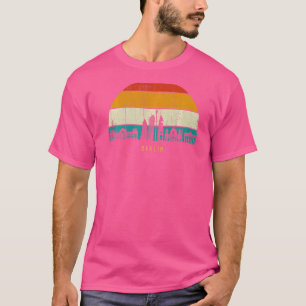 Vintage Retro Style Sunset Germany skyline citysca T-Shirt