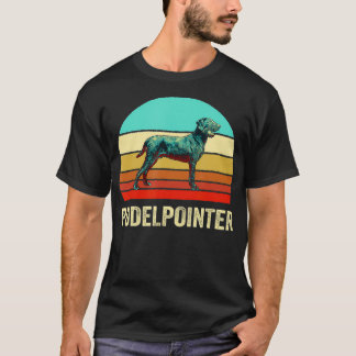 Vintage Retro Style Sunset Pudelpointer  T-Shirt