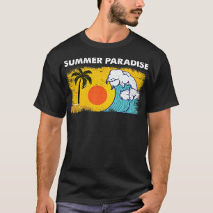 Vintage Retro Style Sunset Surfing Big Wave Summer T-Shirt
