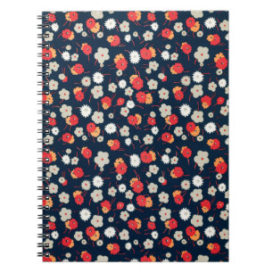 Vintage Retro Style Tiny Flowers Spiral Notebook