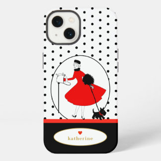 Vintage Retro Stylish Lady Scottie Dog iPhone 13 Case