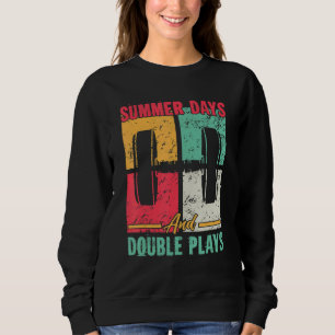Vintage Retro Summer Days Double Playing Weightli Sweatshirt