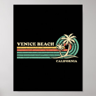 Vintage Retro Summer Vacation California Venice Be Poster