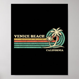 Vintage Retro Summer Vacation California Venice Be Poster