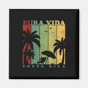 Vintage Retro Summer Vacation Costa Rica Pura Vida Magnet
