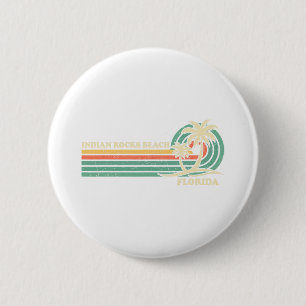 Vintage Retro Summer Vacation Florida Indian Rocks 6 Cm Round Badge
