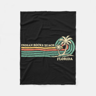 Vintage Retro Summer Vacation Florida Indian Rocks Fleece Blanket