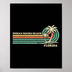 Vintage Retro Summer Vacation Florida Indian Rocks Poster