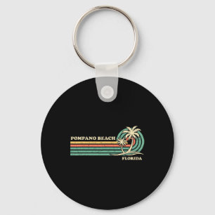 Vintage Retro Summer Vacation Florida Pompano Beac Key Ring
