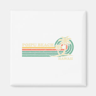 Vintage Retro Summer Vacation Hawaii Poipu Beach Magnet
