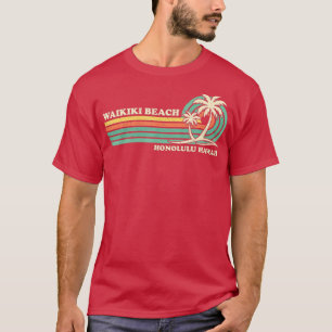 Vintage Retro Summer Vacation Honolulu Hawaii Waik T-Shirt