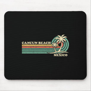 Vintage Retro Summer Vacation Mexico Cancun Beach Mouse Mat