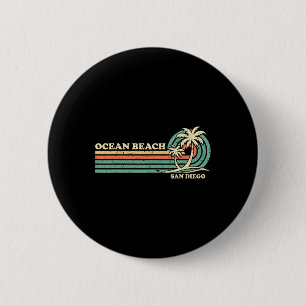Vintage Retro Summer Vacation San Diego Ocean Beac 6 Cm Round Badge