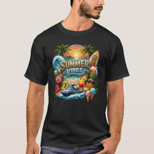 Vintage Retro Summer Vibes Tropical Beach Sunset G T-Shirt