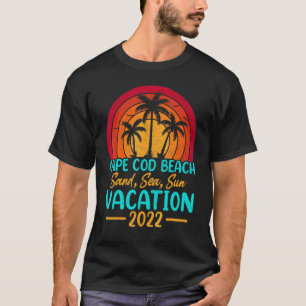 Vintage Retro Sun Vacation 2022 Massachusetts Cape T-Shirt