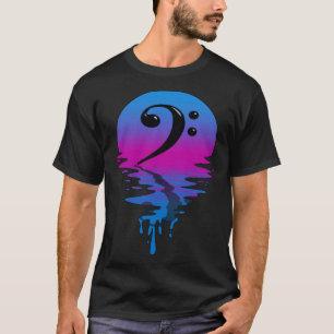 Vintage Retro Sunset Bass Clef T-Shirt