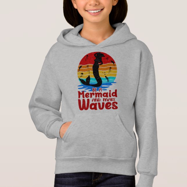 Vintage Retro Sunset Be a Mermaid Make Waves  (Front)