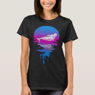 Vintage Retro Sunset Beluga Whale T-Shirt