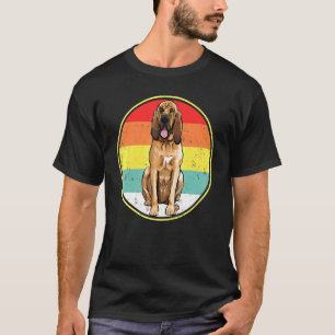 Vintage Retro Sunset Bloodhound Dog T-Shirt