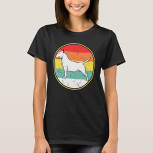 Vintage Retro Sunset Bull Terrier Dog T-Shirt